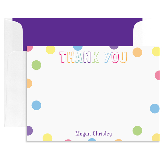 Confetti Thank You Flat Note Cards